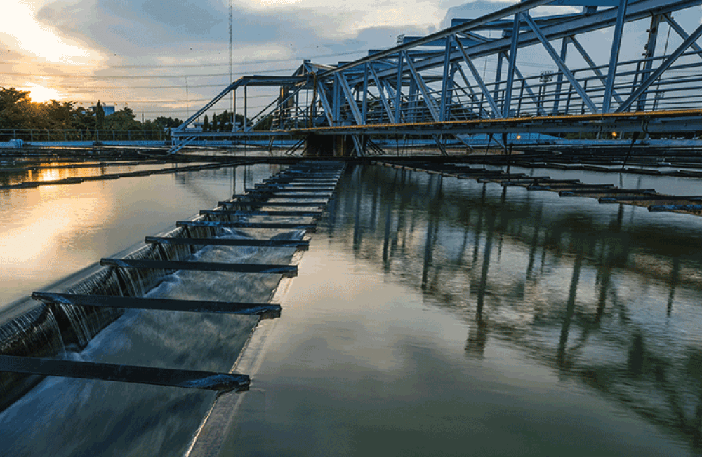 Image of a wastewater treatment facility that was improved by Vertech-built automation control systems.