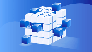 Structured cube made up of many other cubes