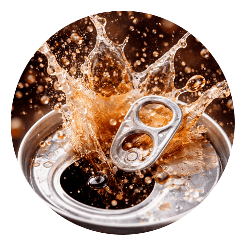 Overflowing soda pop top.