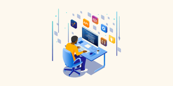 Isometric illustration of a programmer using FastAPI for Ignition Offboard-Services
