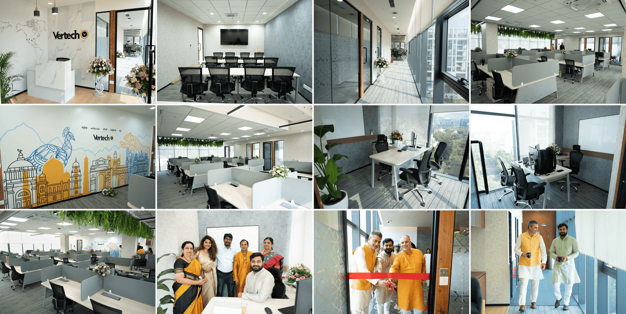 Photo collage from Vertech's Pune, India office.