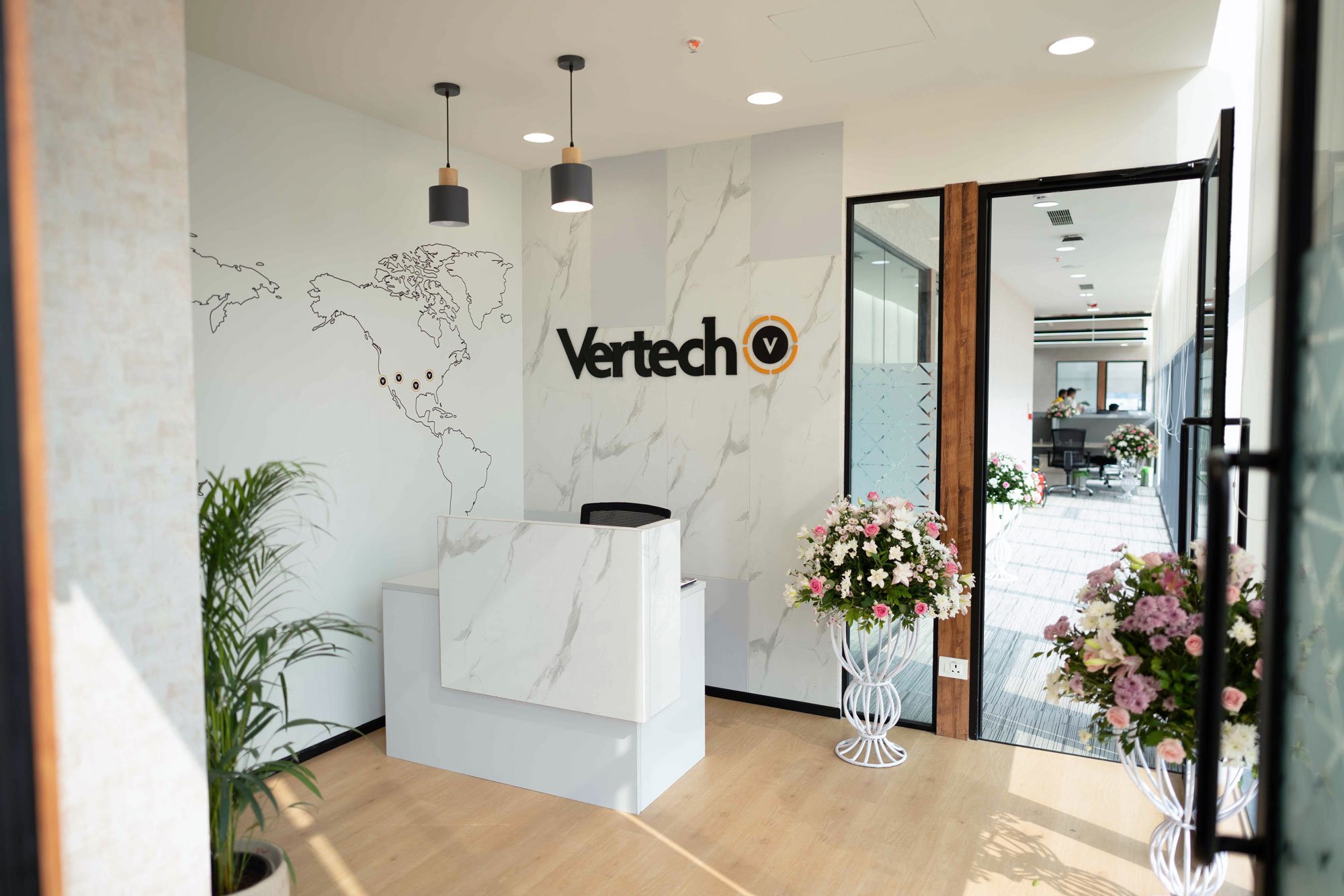 Reception area at Vertech's Pune location.