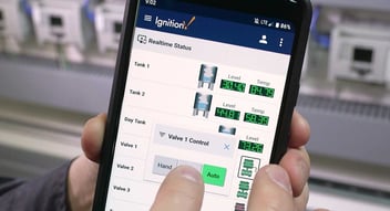 Person using mobile Ignition 8 application (image courtesy Inductive Automation)