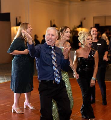 Dancing at the company Christmas Party.