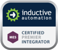 Inductive Automation certified premier integrator badge for MES.