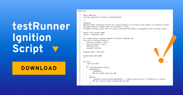 CTA to download testRunner Ignition Script