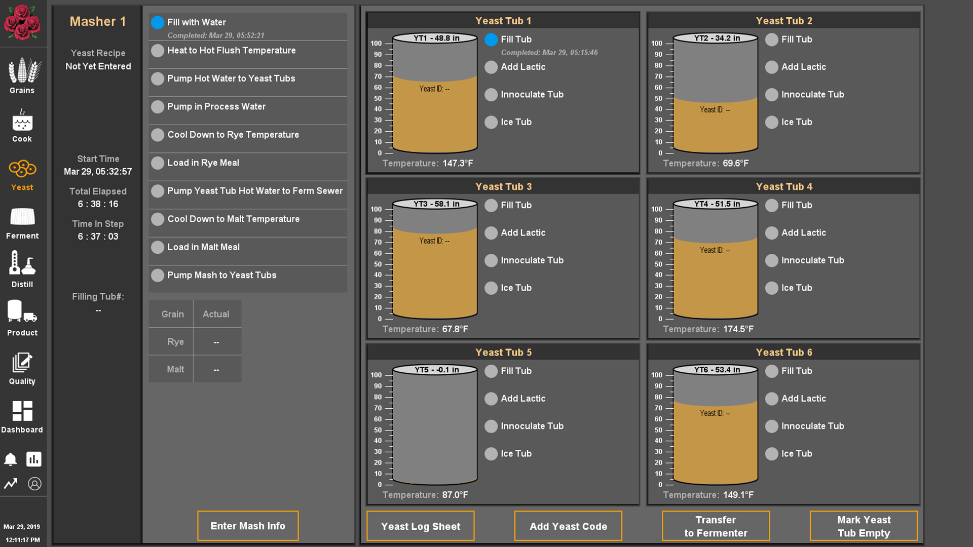 An Ignition-based system composed of multiple screens for each phase of distillation, created for Four Roses Bourbon.
