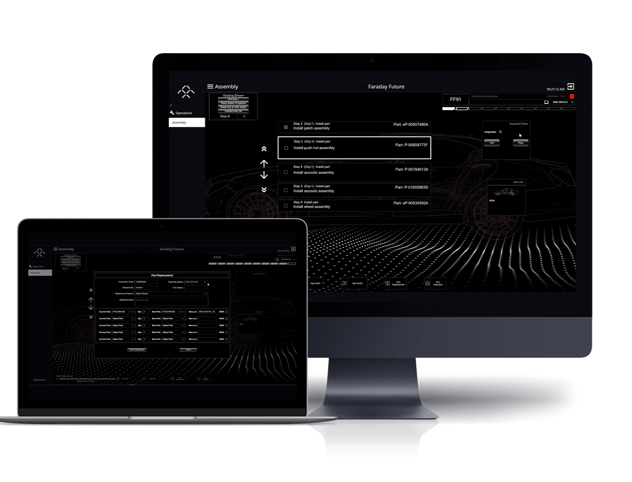Assembly dashboard created for Faraday Future.
