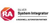 Rockwell Automation silver-level system integrator partner badge.
